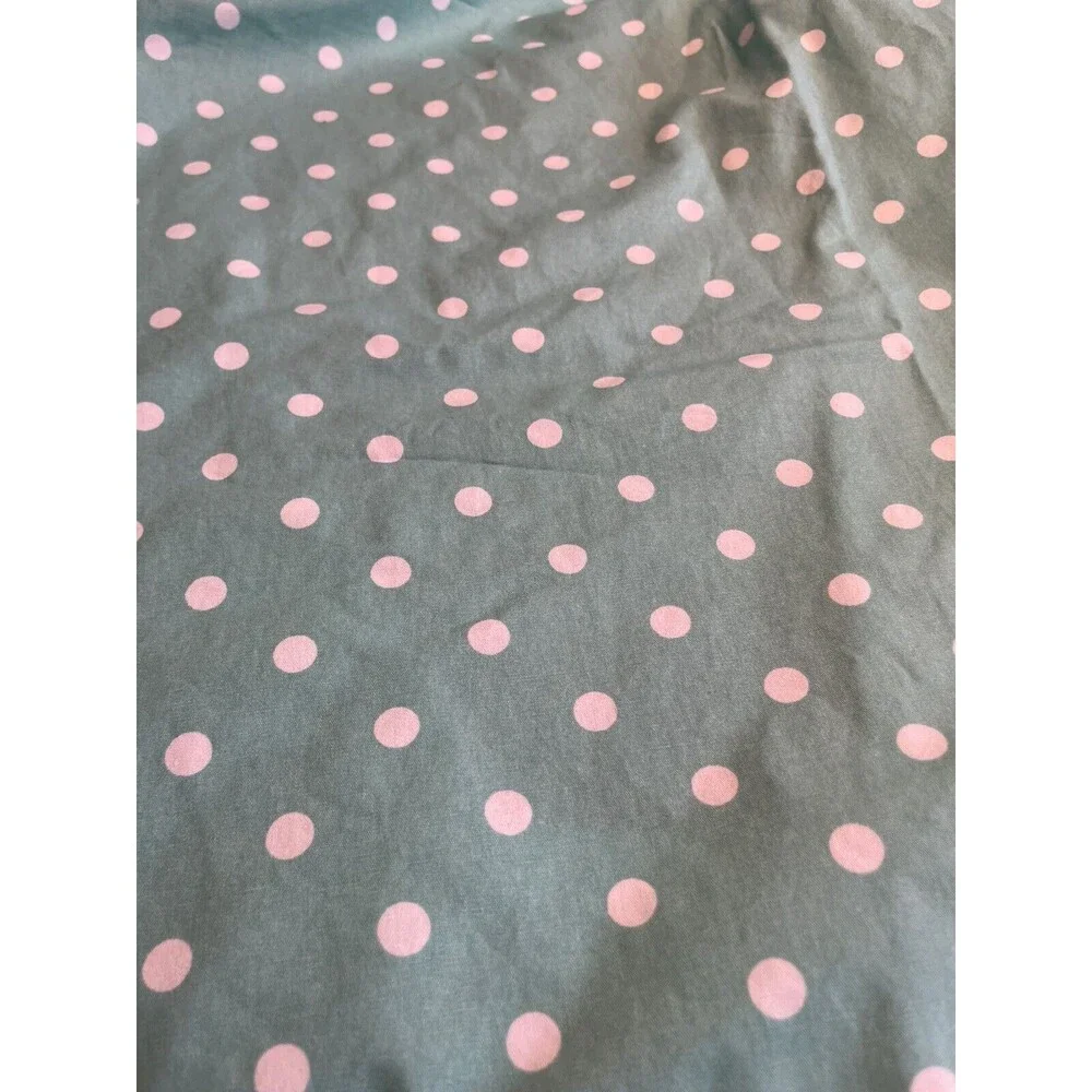 Pottery Barn Robin Egg Blue White Polka Dot Panel (one) Drape Curtain w Tie Back